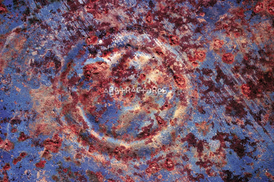 Circle Texture Blue Red Rusty — photographic texture 01 — 35