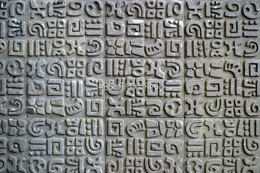 Mayan Aztec Symbols Abstract Texture — photographic texture 18 — 40
